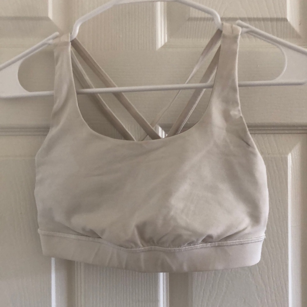 White Lululemon Crossback Sports Bra